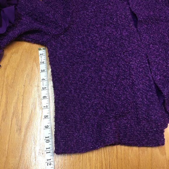 Joan Rivers Women’s Purple Wool/ Acrylic Blend Cropped Cardigan. Sz L - Picture 6 of 8